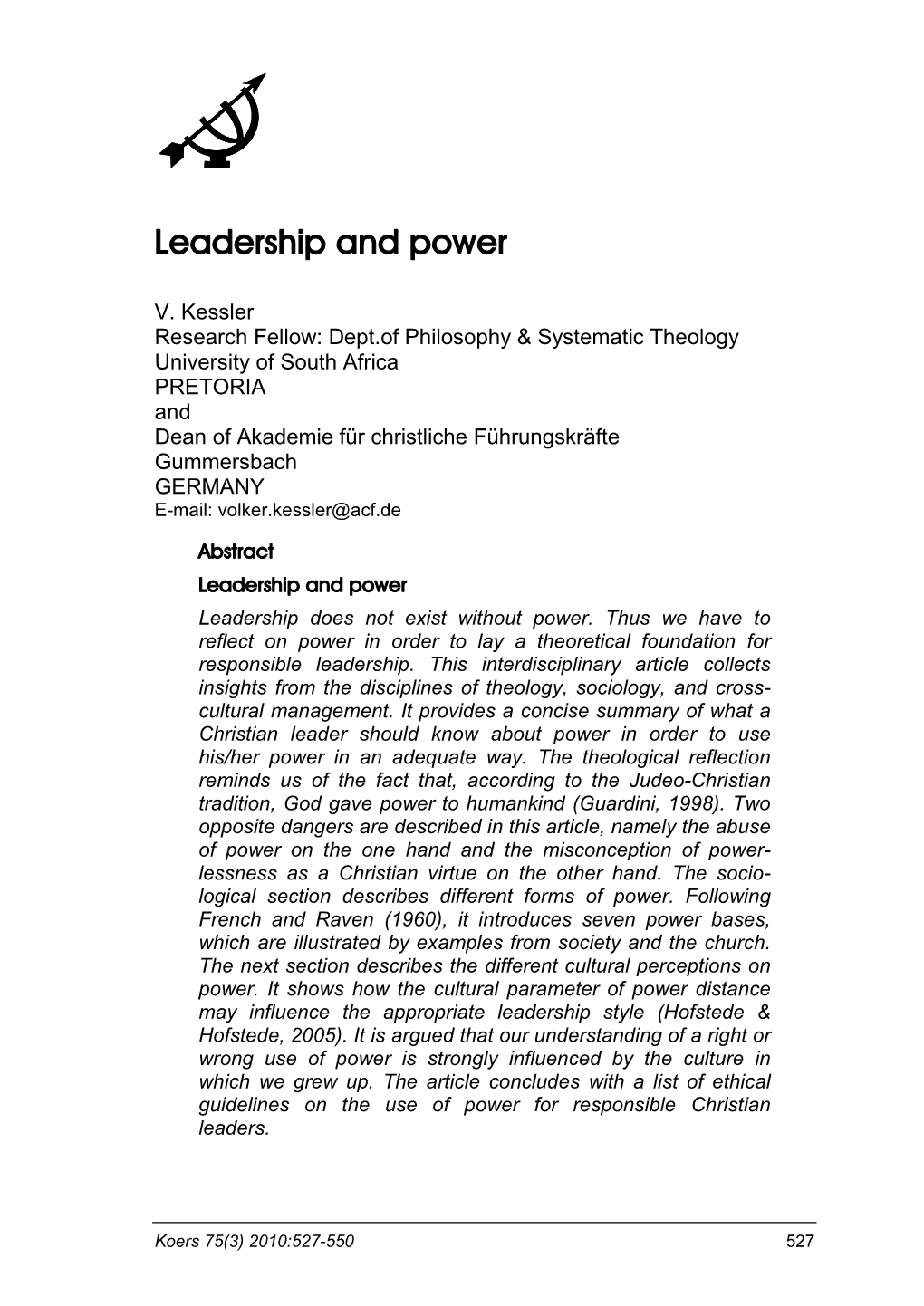 Leadership and Power