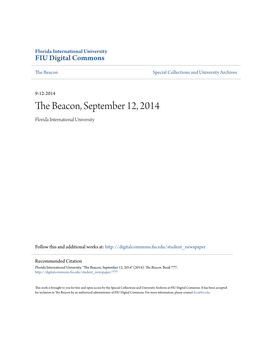 The Beacon, September 12, 2014 Florida International University