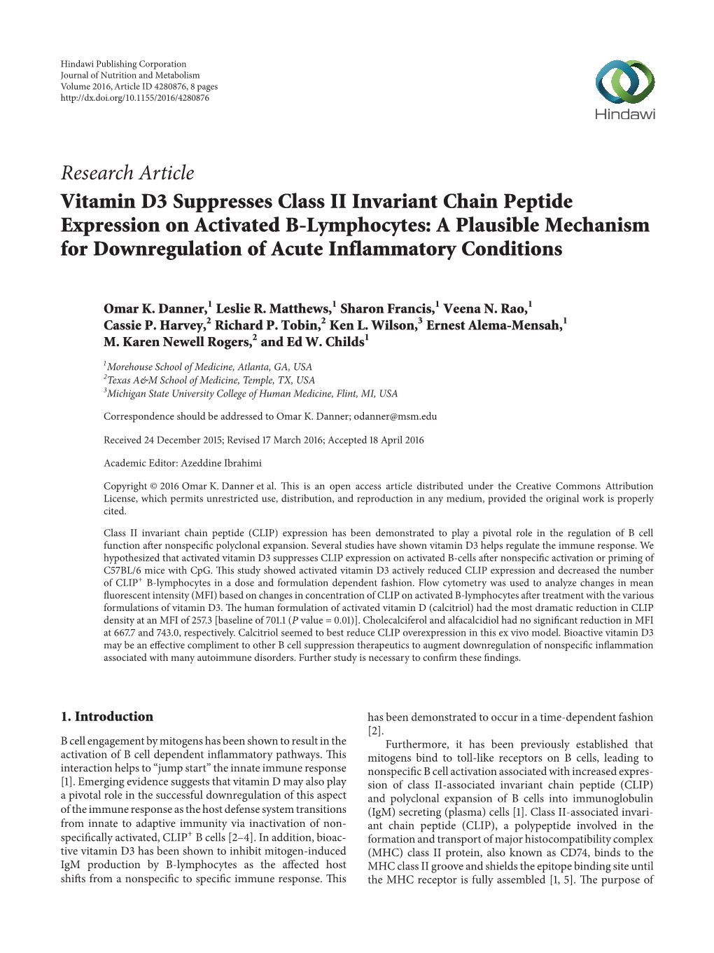 Vitamin D3 Suppresses Class II Invariant Chain Peptide Expression