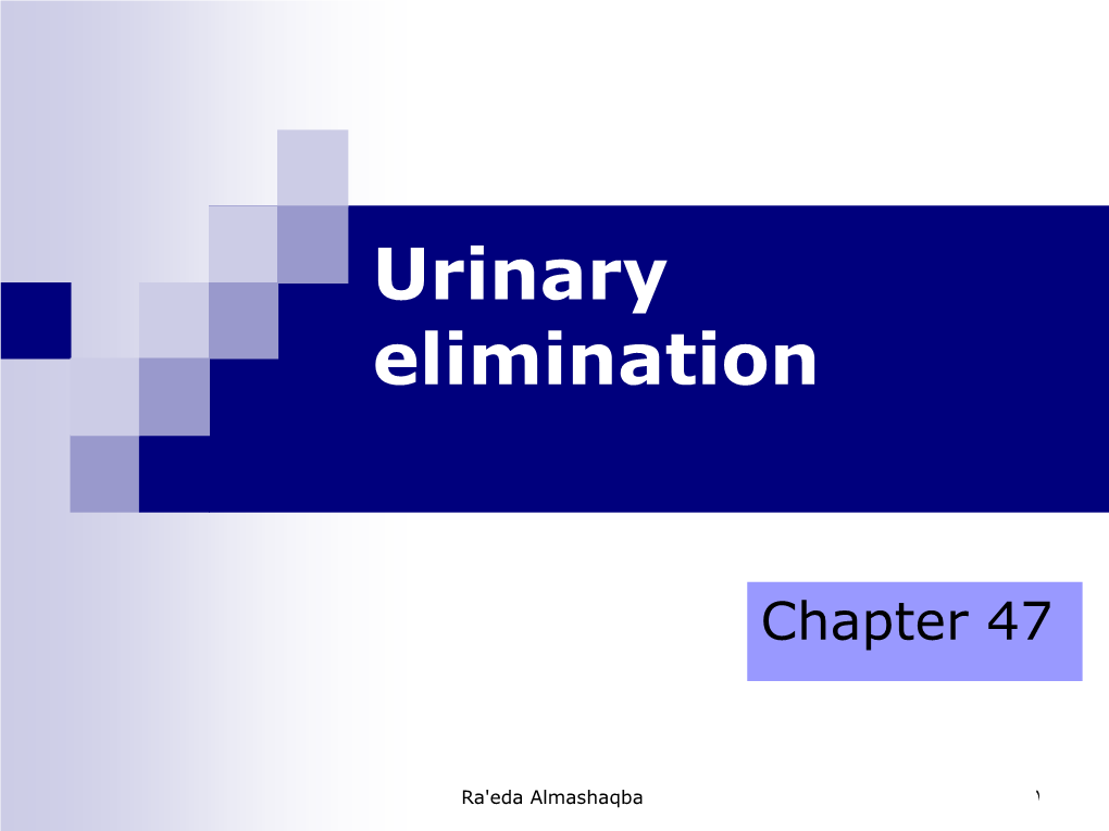 Urinary Elimination