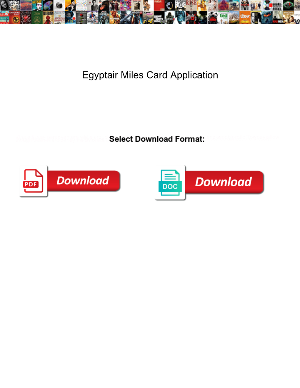 Egyptair Miles Card Application