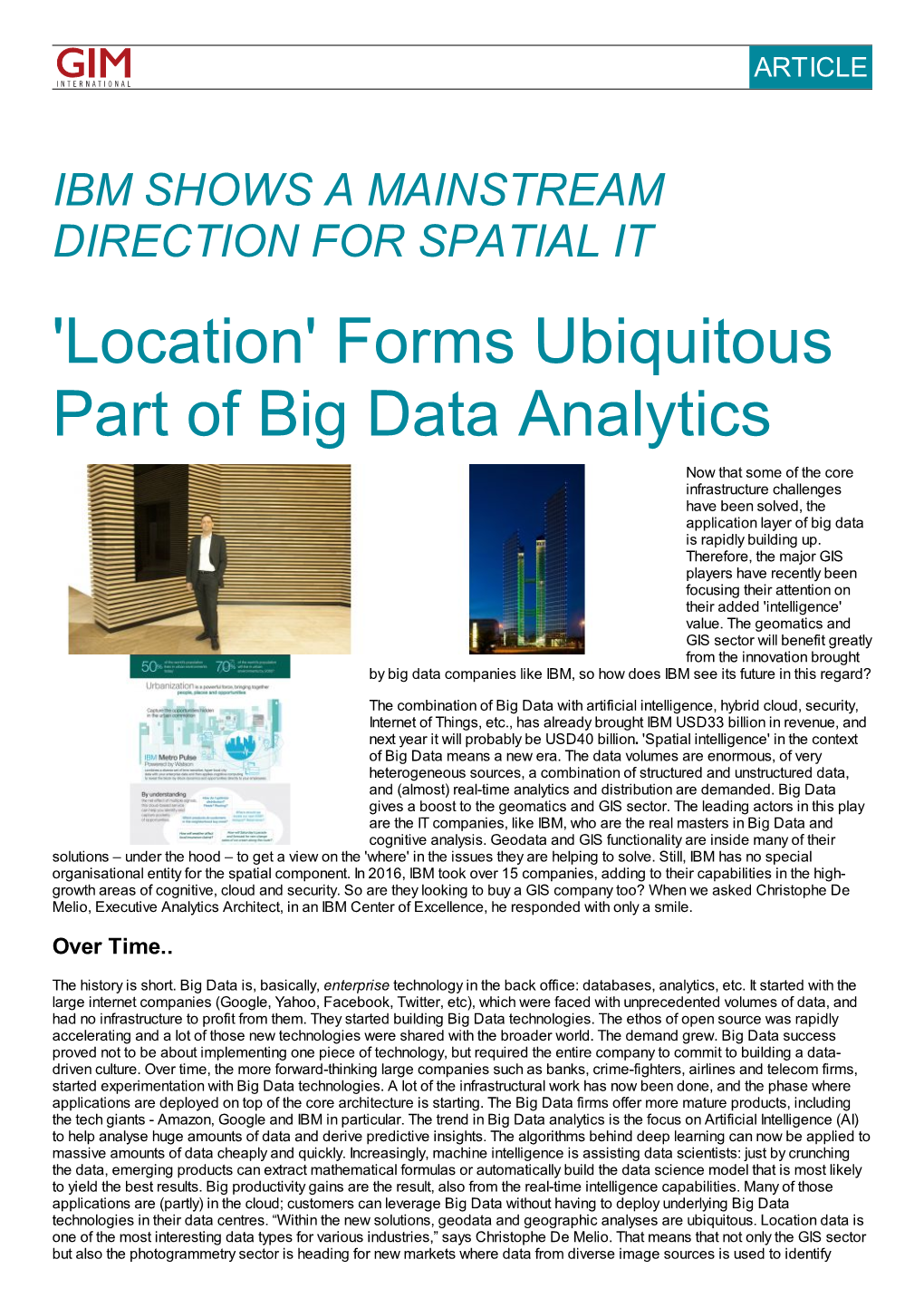 'Location' Forms Ubiquitous Part of Big Data Analytics