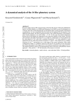 A Dynamical Analysis of the 14 Her Planetary System 3
