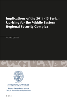 Implications of the 2011-13 Syrian Uprising for the Middle Eastern Regional Security Complex