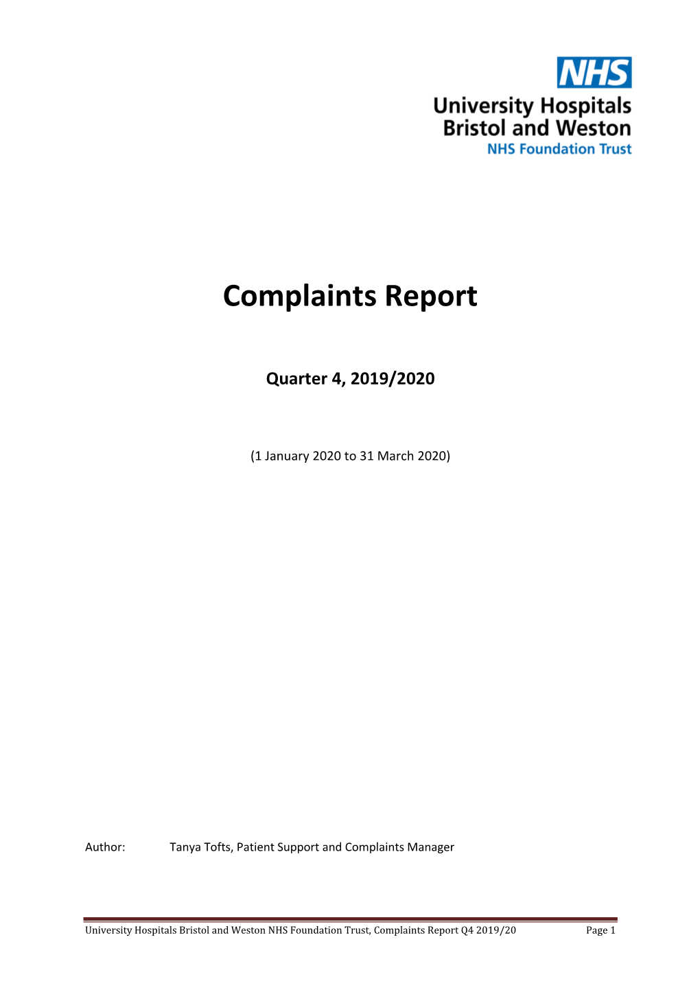 Complaints Report