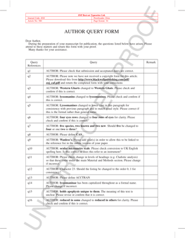 Author Query Form