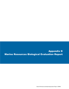 Marine Resource Biological Evaluation Report PDF