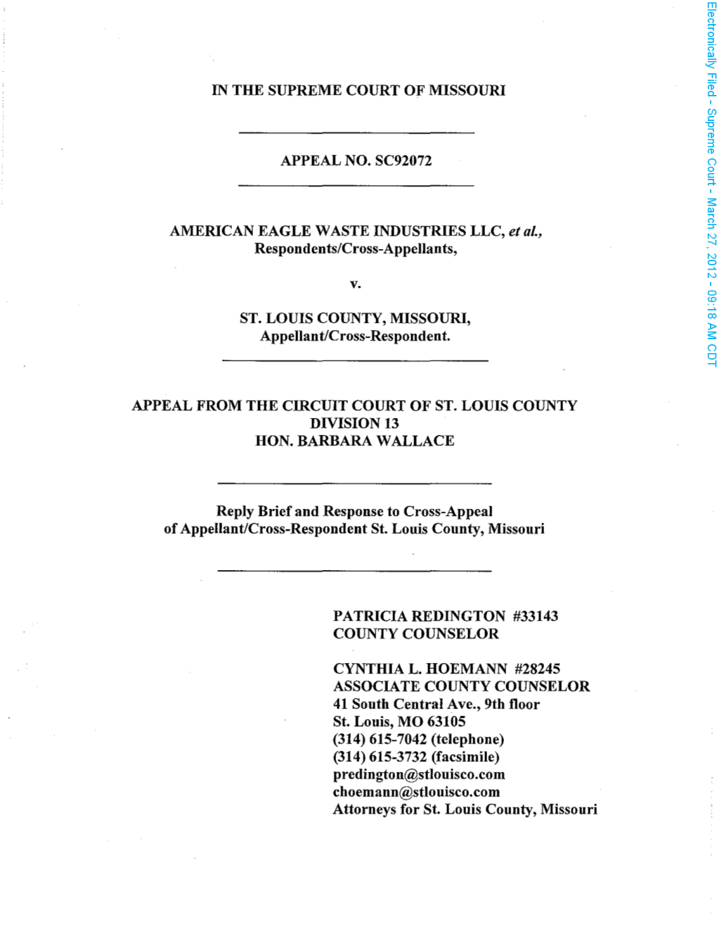 ST. LOUIS COUNTY, MISSOURI, Appellant/Cross-Respondent