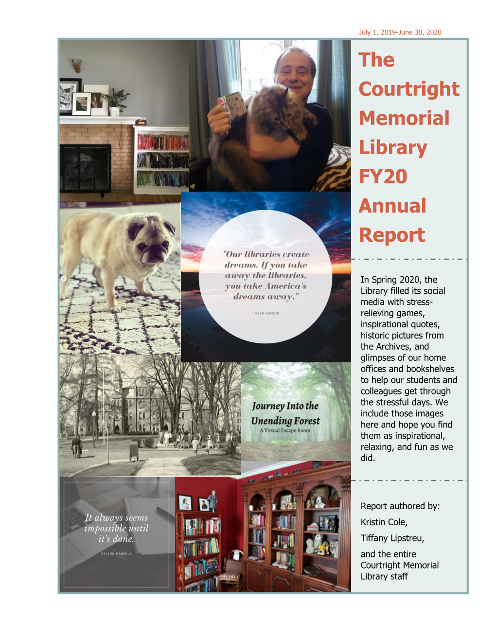 The Courtright Memorial Library FY20 Annual Report