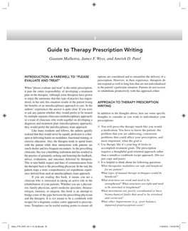 Guide to Therapy Prescription Writing ■ 37