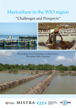 Mariculture in the WIO Region “Challenges and Prospects”