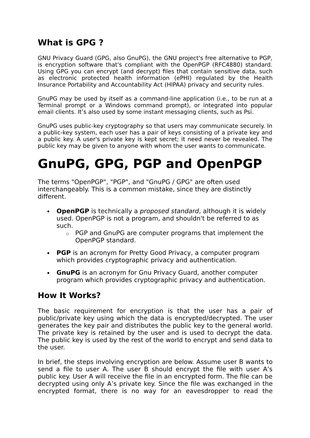 Gnupg, GPG, PGP and Openpgp