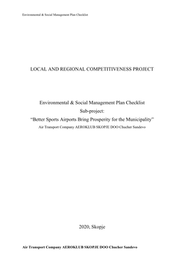 Local and Regional Competitiveness Project