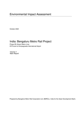 Bengaluru Metro Rail Project: Phase 2B (Airport Metro Line) Environmental Impact Assessment