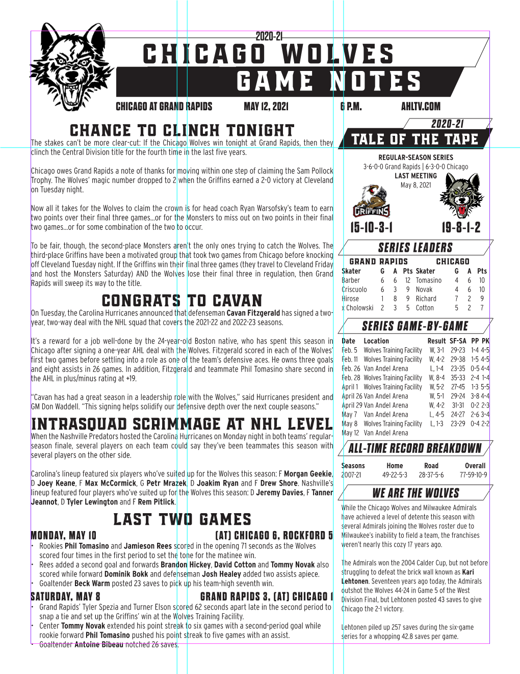 Chicaggo Wolves Game Notes