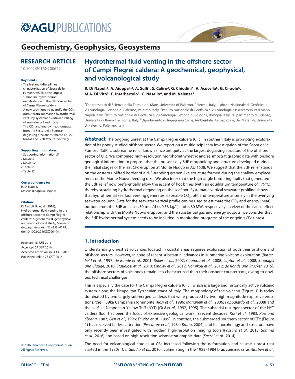 Hydrothermal Fluid Venting in the Offshore Sector of Campi Flegrei