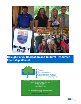 Raleigh Parks, Recreation and Cultural Resources Internship Manual