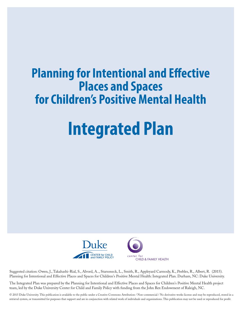 Integrated Plan