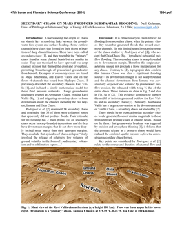 Secondary Chaos on Mars Produced Substantial Flooding