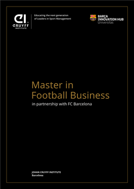 Master in Football Business in Partnership with FC Barcelona