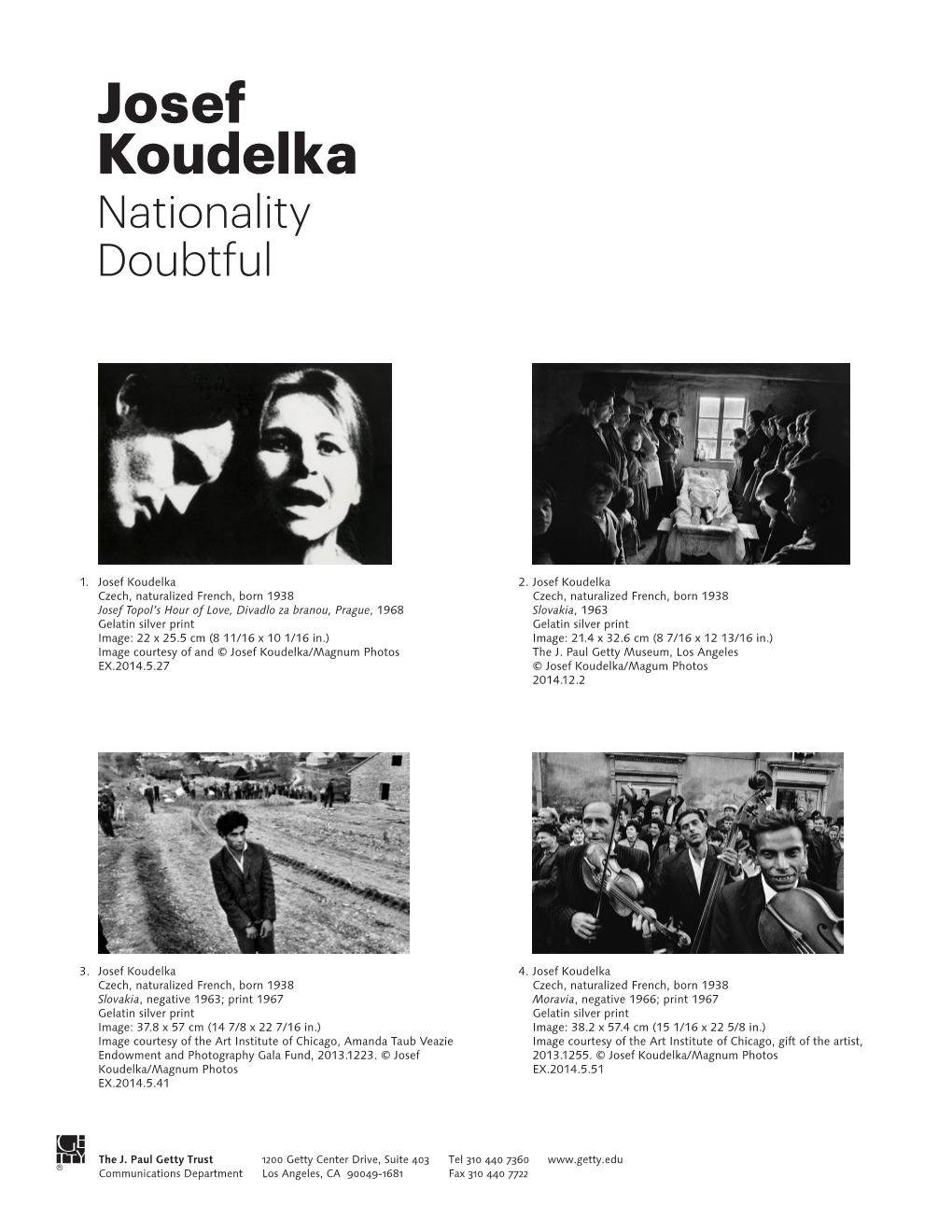 Josef Koudelka Nationality Doubtful