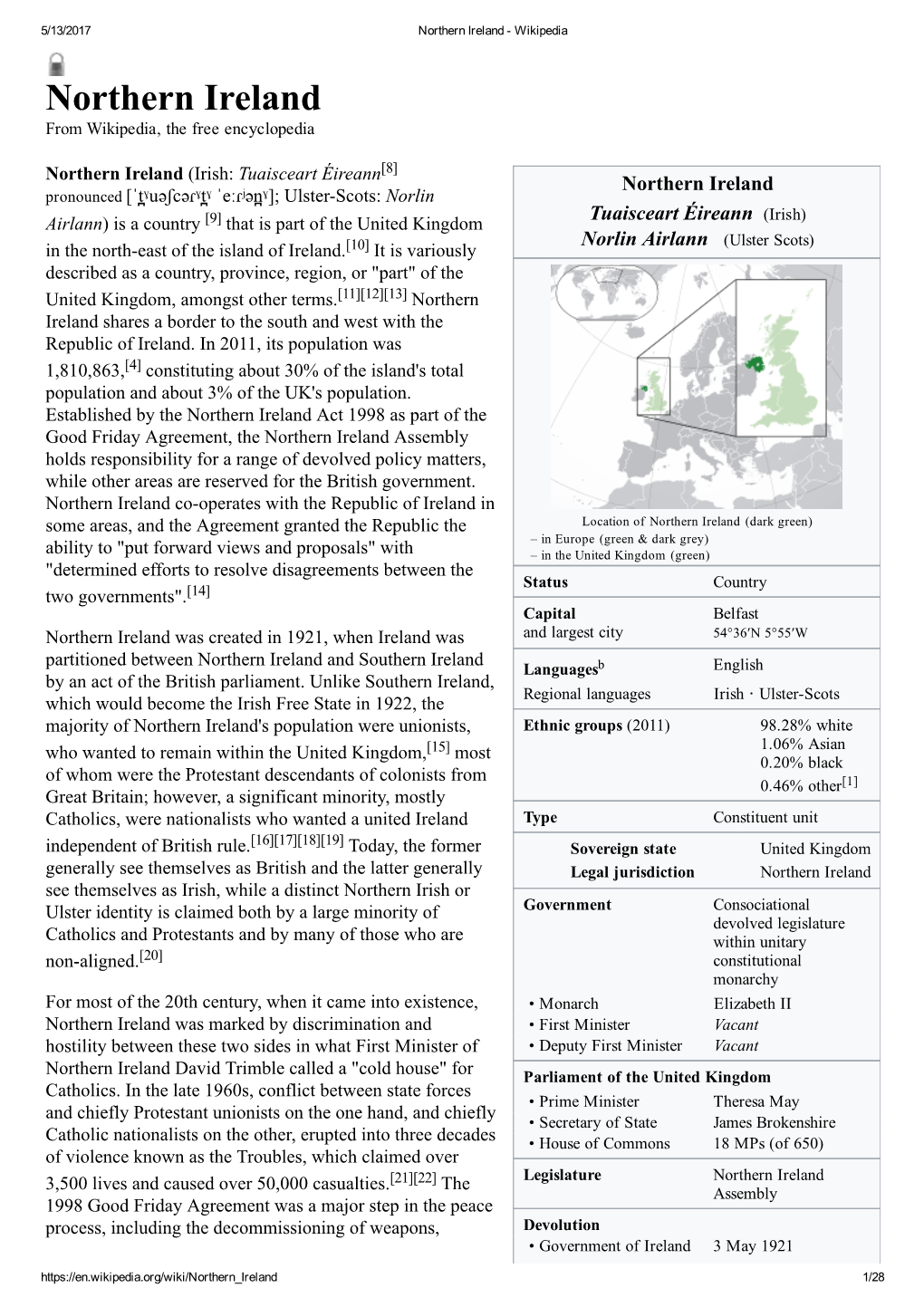 Northern Ireland. Wikipedia, the Free Encyclopedia