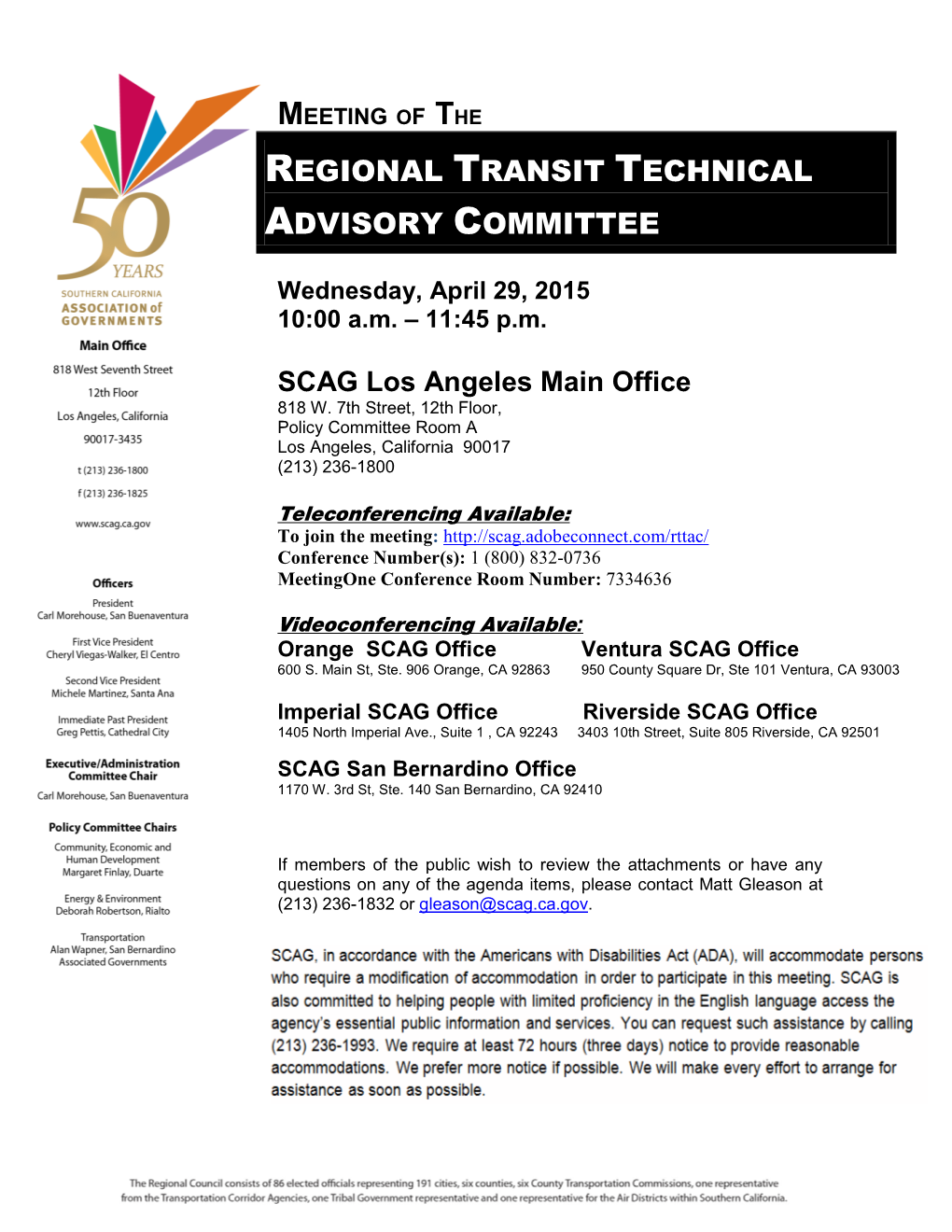 Regional Transit Technical Advisory Committee