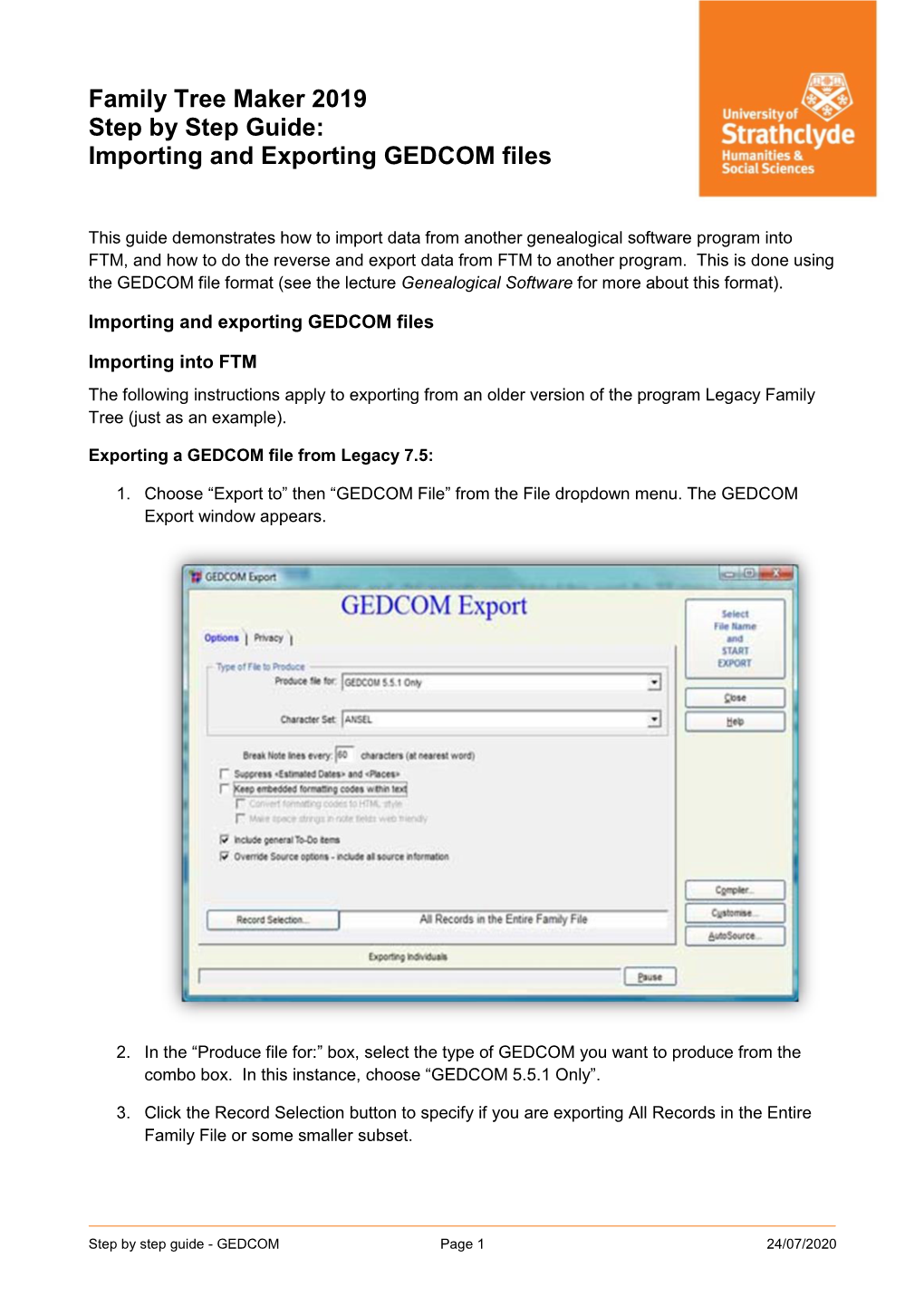 Importing and Exporting GEDCOM Files