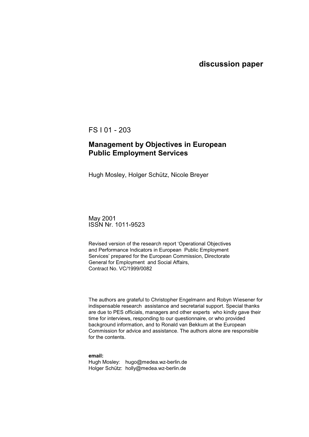 203 Management by Objectives in European Public Employment