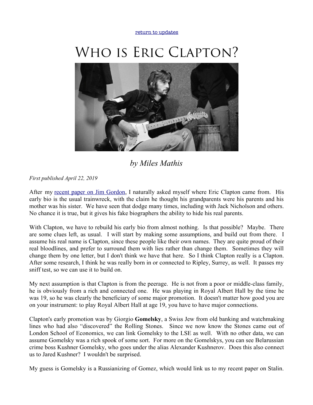 Who Is Eric Clapton?