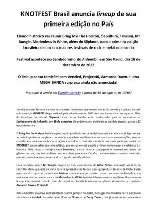 KNOTFEST Brasil Anuncia Lineup De Sua Primeira Edição No País