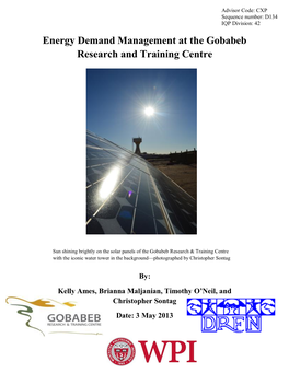Energy Demand Management at the Gobabeb Research and Training Centre