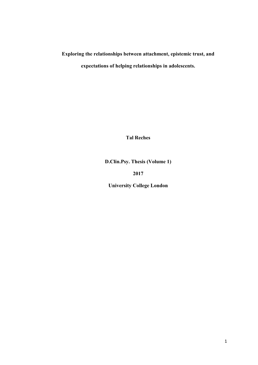 Exploring the Relationships Between Attachment, Epistemic Trust, And