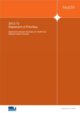 2012-13 Statement of Priorities