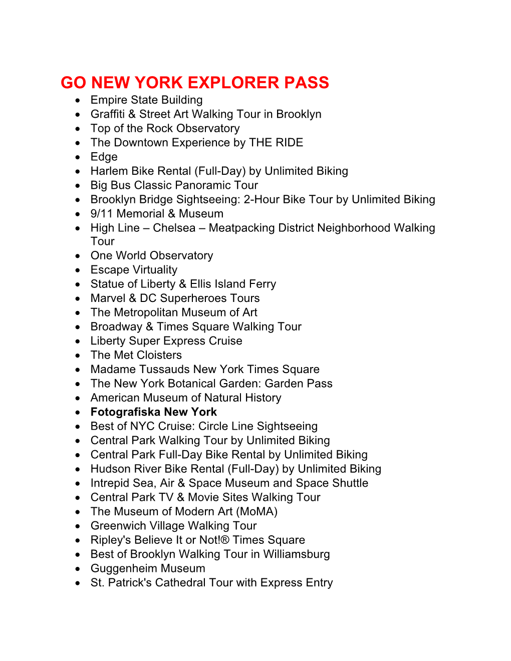 Go New York Explorer Pass