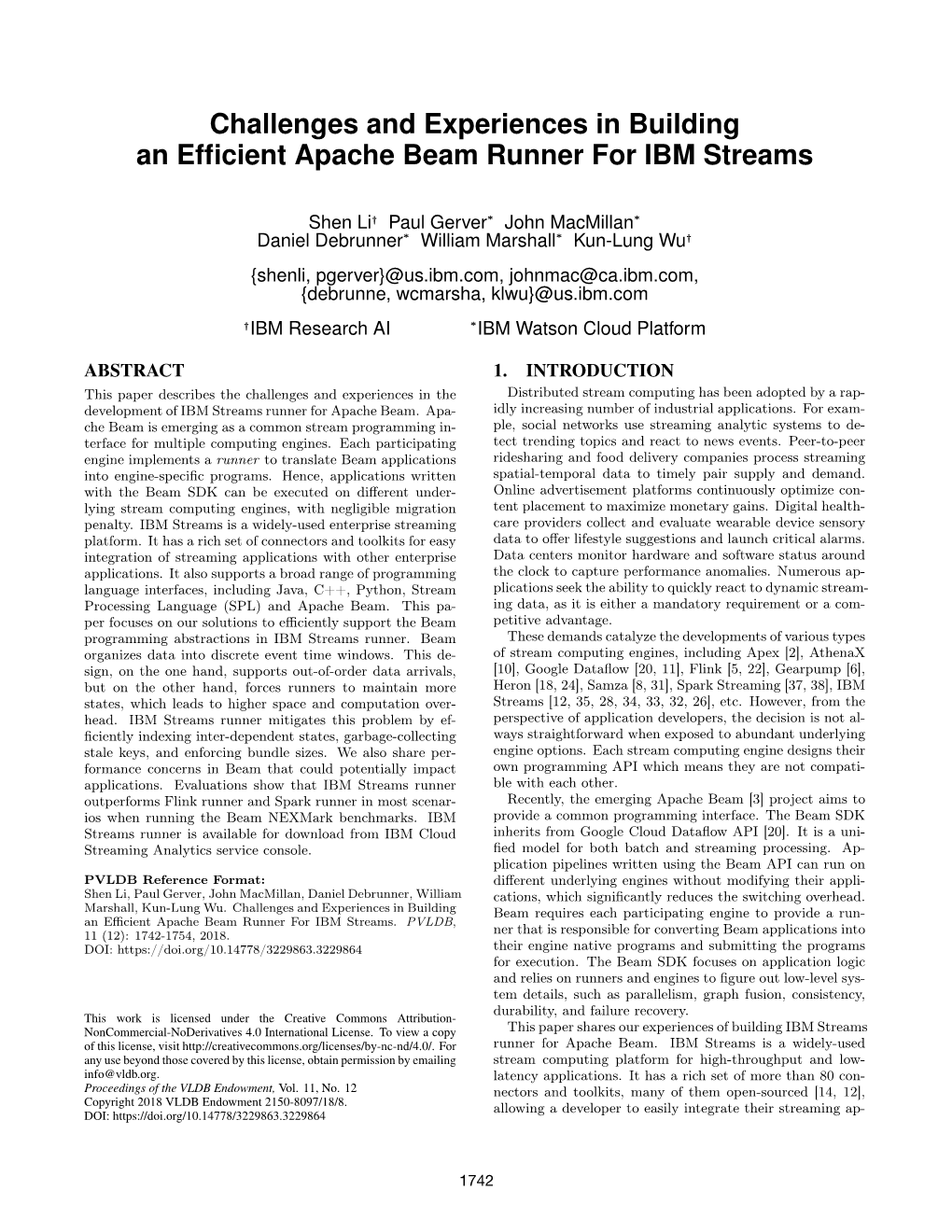 Challenges and Experiences in Building an Efficient Apache Beam