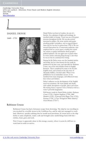 Robinson Crusoe DANIEL DEFOE
