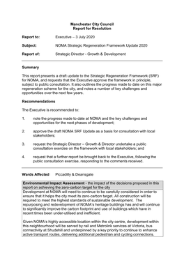 3 July 2020 Subject: NOMA Strategic Regeneration Framewor