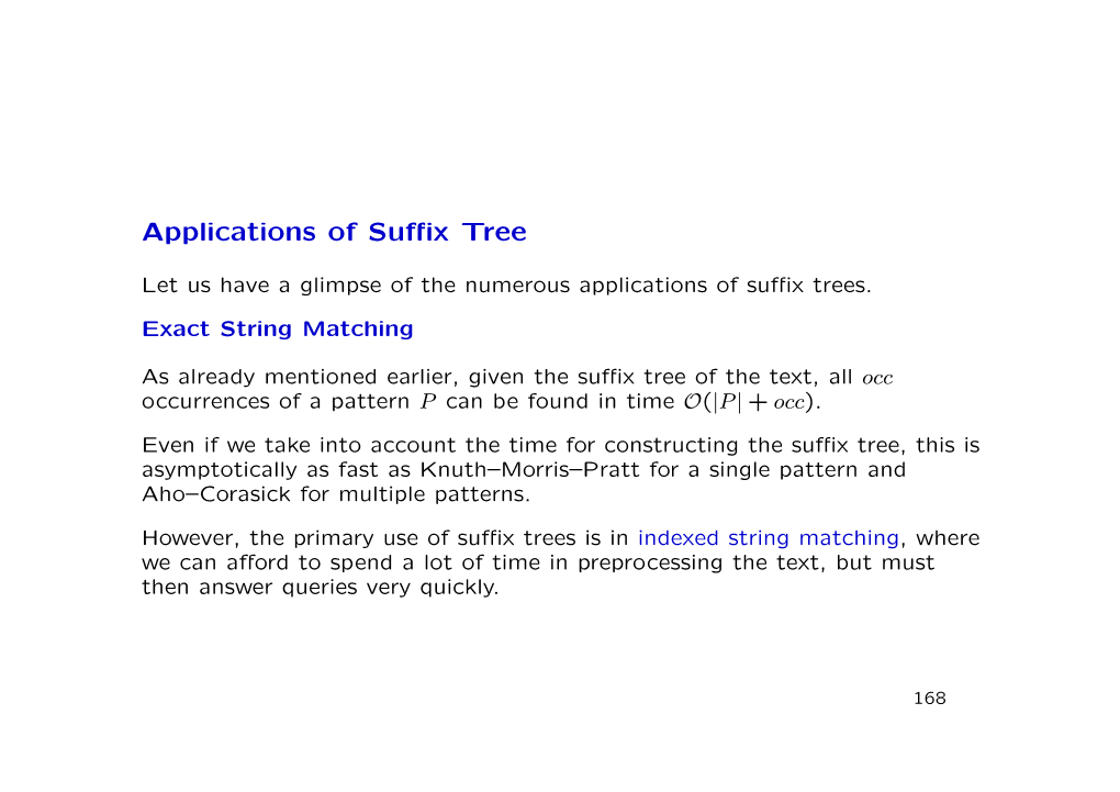 Applications of Suffix Tree