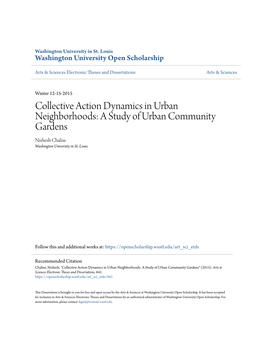 Collective Action Dynamics in Urban Neighborhoods: a Study of Urban Community Gardens Nishesh Chalise Washington University in St