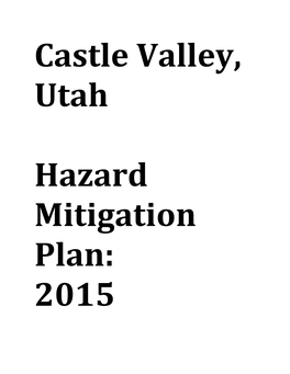 Castle Valley, Utah Hazard Mitigation Plan: 2015