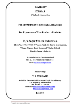 M/S. Sagar Veneer Industries
