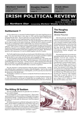 Irish Political Review, January 2007