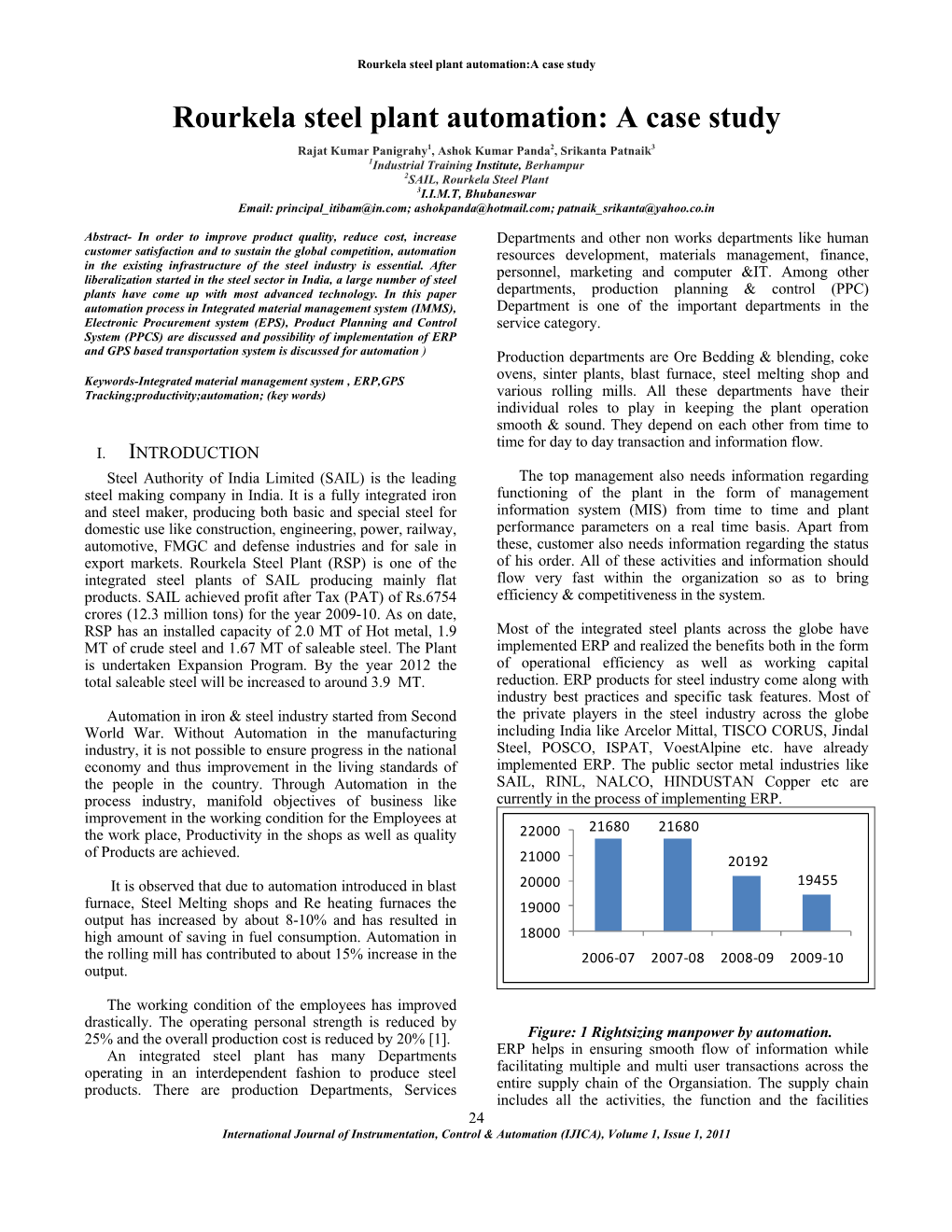 Rourkela Steel Plant Automation: a Case Study