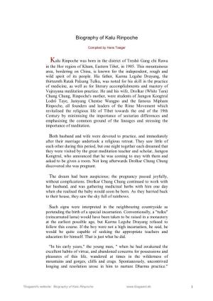 Biography of Kalu Rinpoche