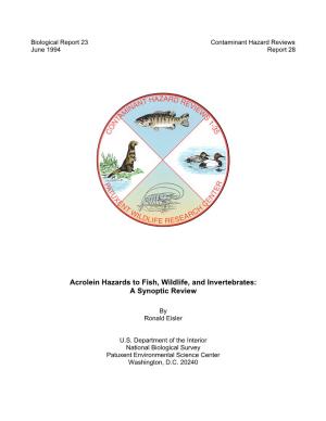 Acrolein Hazards to Fish, Wildlife, and Invertebrates: a Synoptic Review