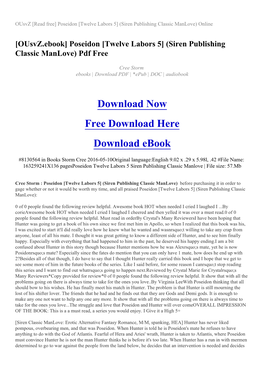 Poseidon [Twelve Labors 5] (Siren Publishing Classic Manlove) Online