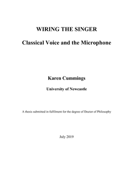 WIRING the SINGER Classical Voice and the Microphone