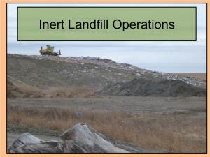 Inert Landfill Operations Inert Waste Definition