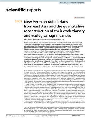 New Permian Radiolarians from East Asia and The